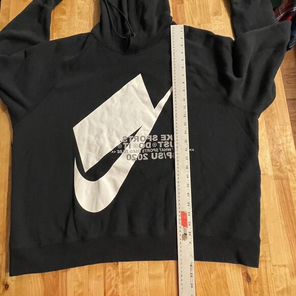 Nike Sportswear Hoodie Mirrored GraphicCJ5048 010 Big Swoosh Logo Pullover XXL‎ - Picture 8 of 10